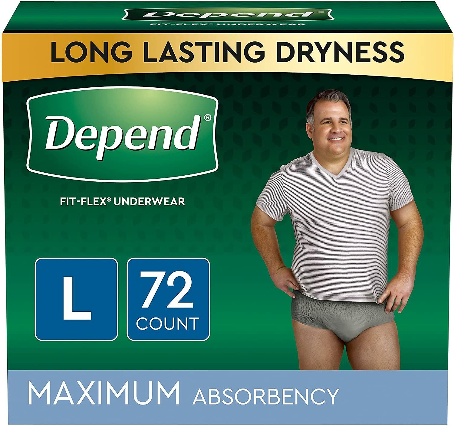 Men's Incontinence Underwear, S/M, Maximum Absorbency (72 Count