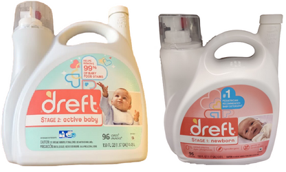 Dreft Stage 1 & 2: Newborn, Active Baby & Family Friendly Laundry Detergent