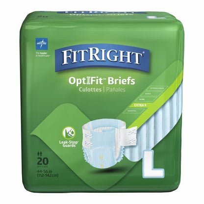 FitRight OptiFit Extra Plus Incontinence Briefs with Tabs, Heavy 20 - 80 Ct