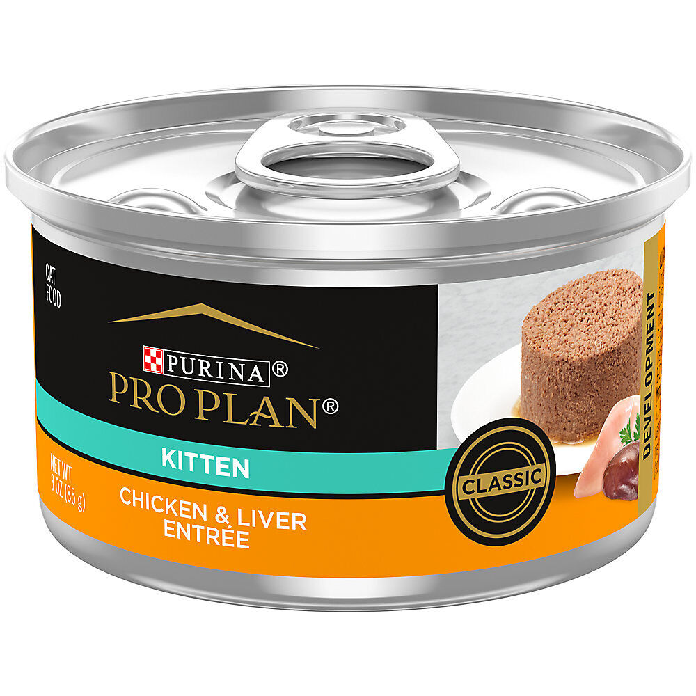 Purina Pro Plan Kitten Wet Cat Food Classic Pate or Flaked, 3 oz, 24 Cans