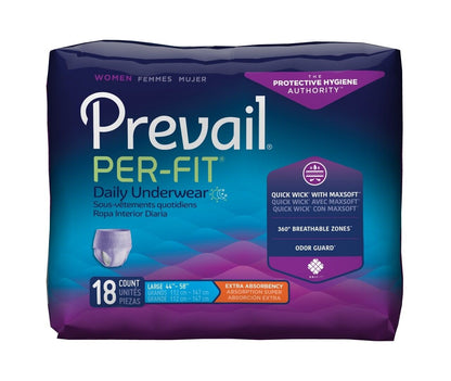 Prevail Per-Fit Women's Incontinence Underwear Pull-Up Diapers, Extra, M/L/XL
