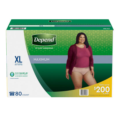 Depend FIT-FLEX Women's Incontinence Underwear Maximum Absorbency S/M/L/XL/XXL