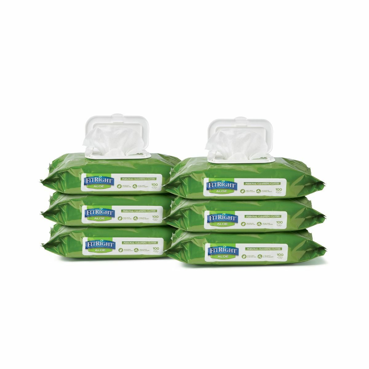 Medline FitRight Aloe Personal Cleansing Incontinence Wipes 8 x 12 inch, White, PICK!