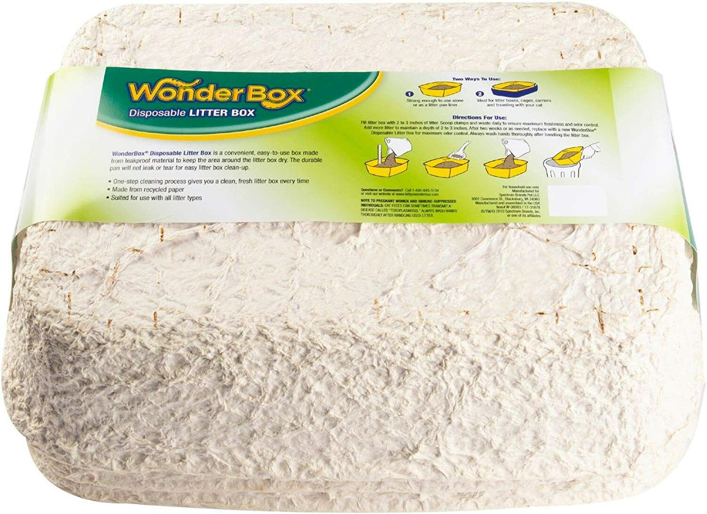 Kitty's Wonderbox 2 in 1 Disposable Liner & Litter Box, Leakproof, 3 Count