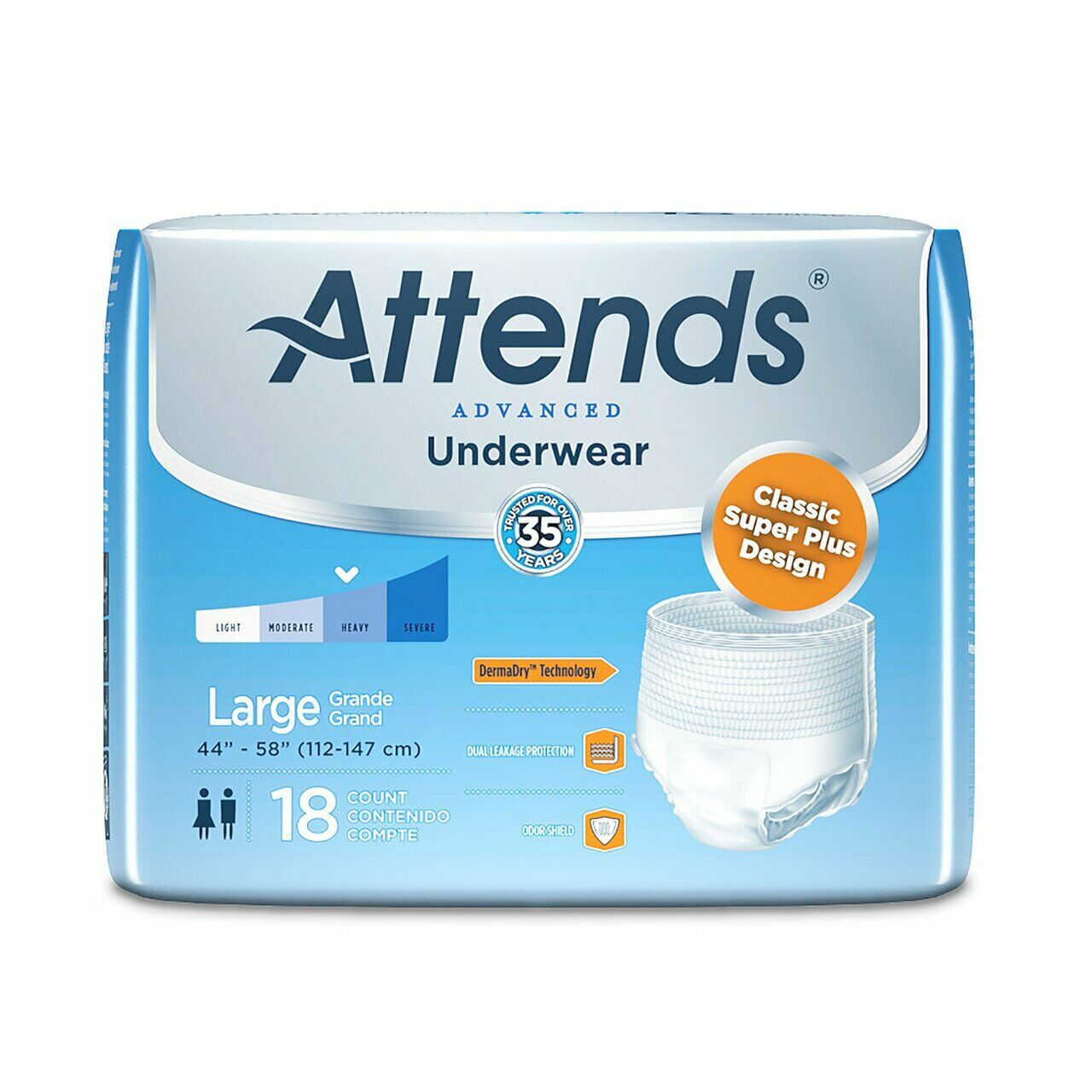 Attends Advanced Pull Up Incontinence Underwear Diapers Moderate / Heavy, Medium, Large, XL