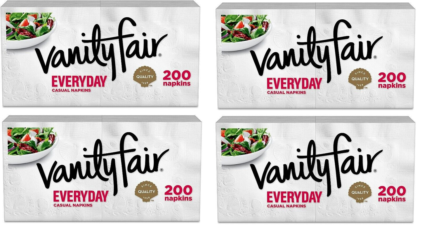 Vanity Fair Everyday Napkins, Disposable White 2-PLY Paper Napkins, 800 Count