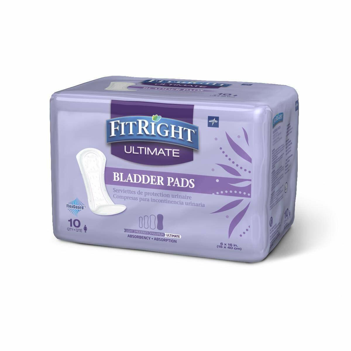 FitRight Incontinence Bladder Control Pads, Light, Moderate, Maximum Ultimate