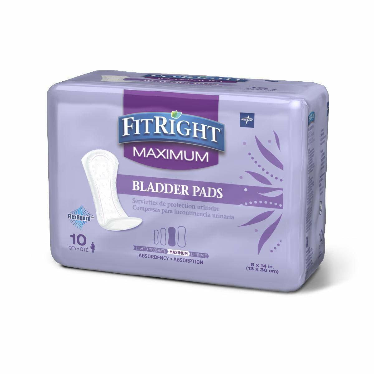 FitRight Incontinence Bladder Control Pads, Light, Moderate, Maximum Ultimate