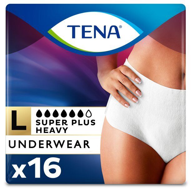 Tena Incontinence Underwear for Women, Super Plus Heavy Absorbency S/M/L/XL