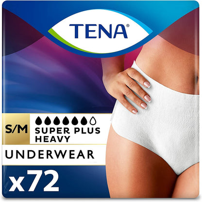 Tena Incontinence Underwear for Women, Super Plus Heavy Absorbency S/M/L/XL