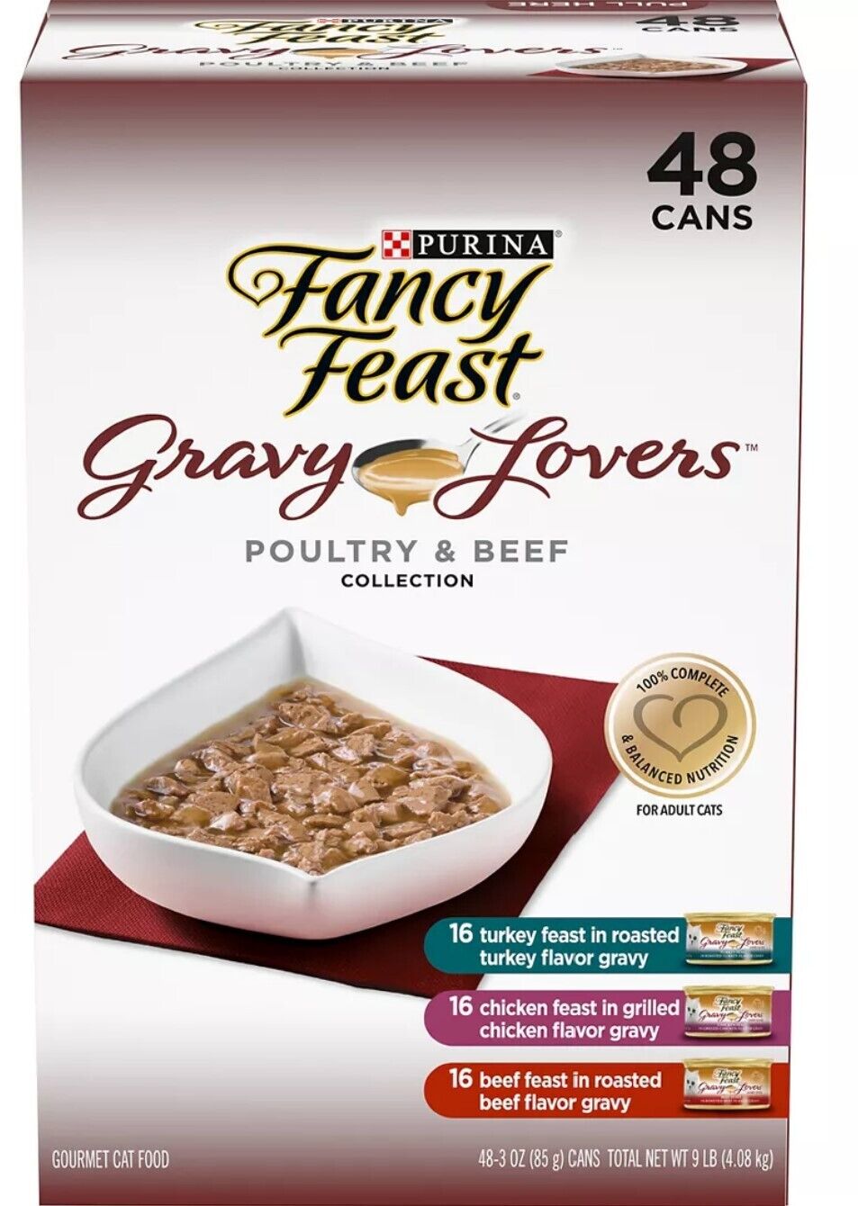 Purina Fancy Feast Wet Cat Food Variety Packs - 3 Flavors, 3 oz,  48 Cans