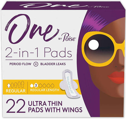 One by Poise Period & Bladder Leakage Incontinence Daily Liners Regular / Long