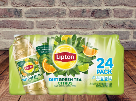Lipton Citrus Diet Sugar Free Iced Green Tea, 16.9 oz, 24 Bottles