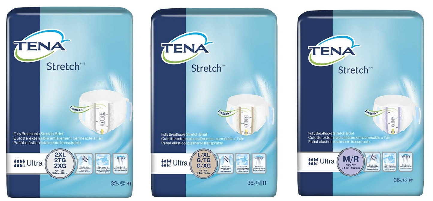 TENA Stretch Ultra Incontinence Underwear Briefs Diapers Heavy Absorbency