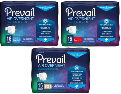Prevail Air Overnight Adult Incontinence Underwear Diapers Briefs Maximum, M/L/XL