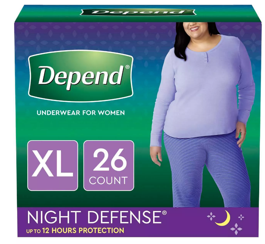 Depend Night Defense Incontinence Overnight Underwear for Women S/M/L/XL