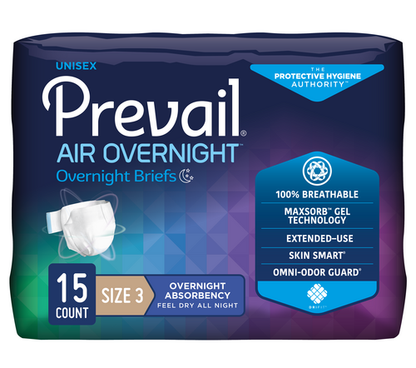 Prevail Air Overnight Adult Incontinence Underwear Diapers Briefs Maximum, M/L/XL
